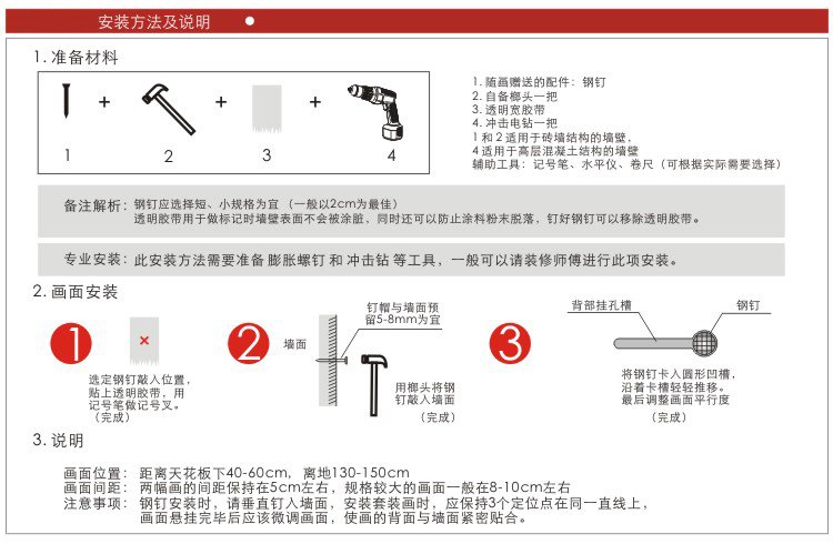 装饰画安装详解图