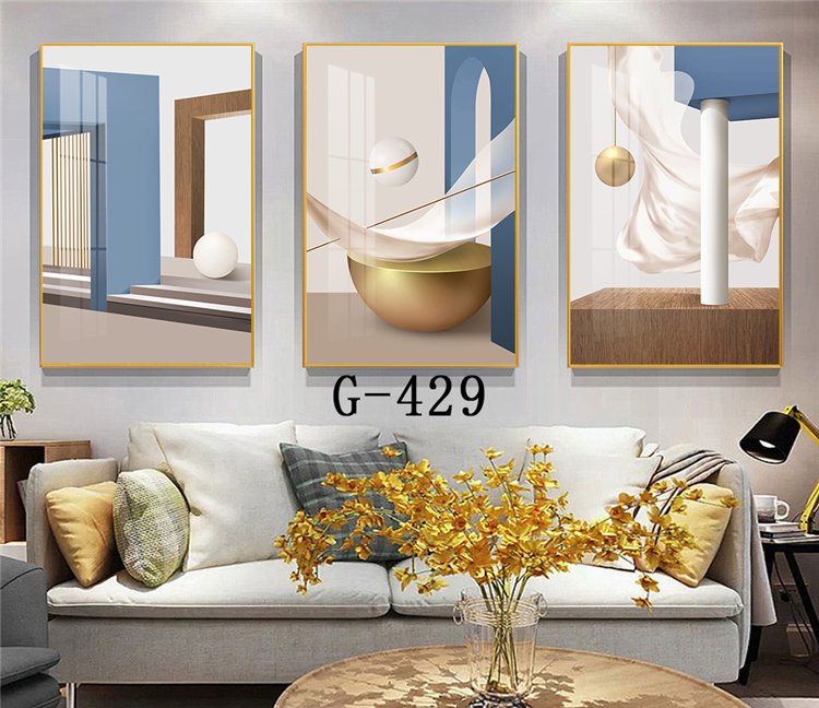 客厅装饰画 铝合金框 晶瓷画 G-429