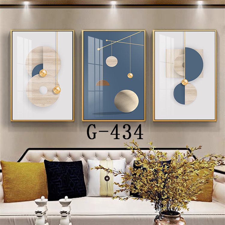 客厅装饰画 铝合金框 晶瓷画 G-434