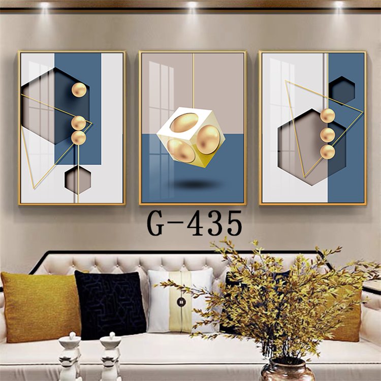 客厅装饰画 铝合金框 晶瓷画 G-435